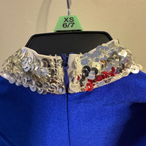 Girls Glitter Sequins Cheerleading Uniform - Picture 3 of 6